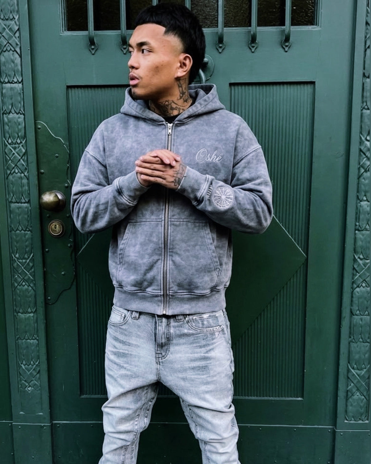 Washed Zip-Up Hoodie