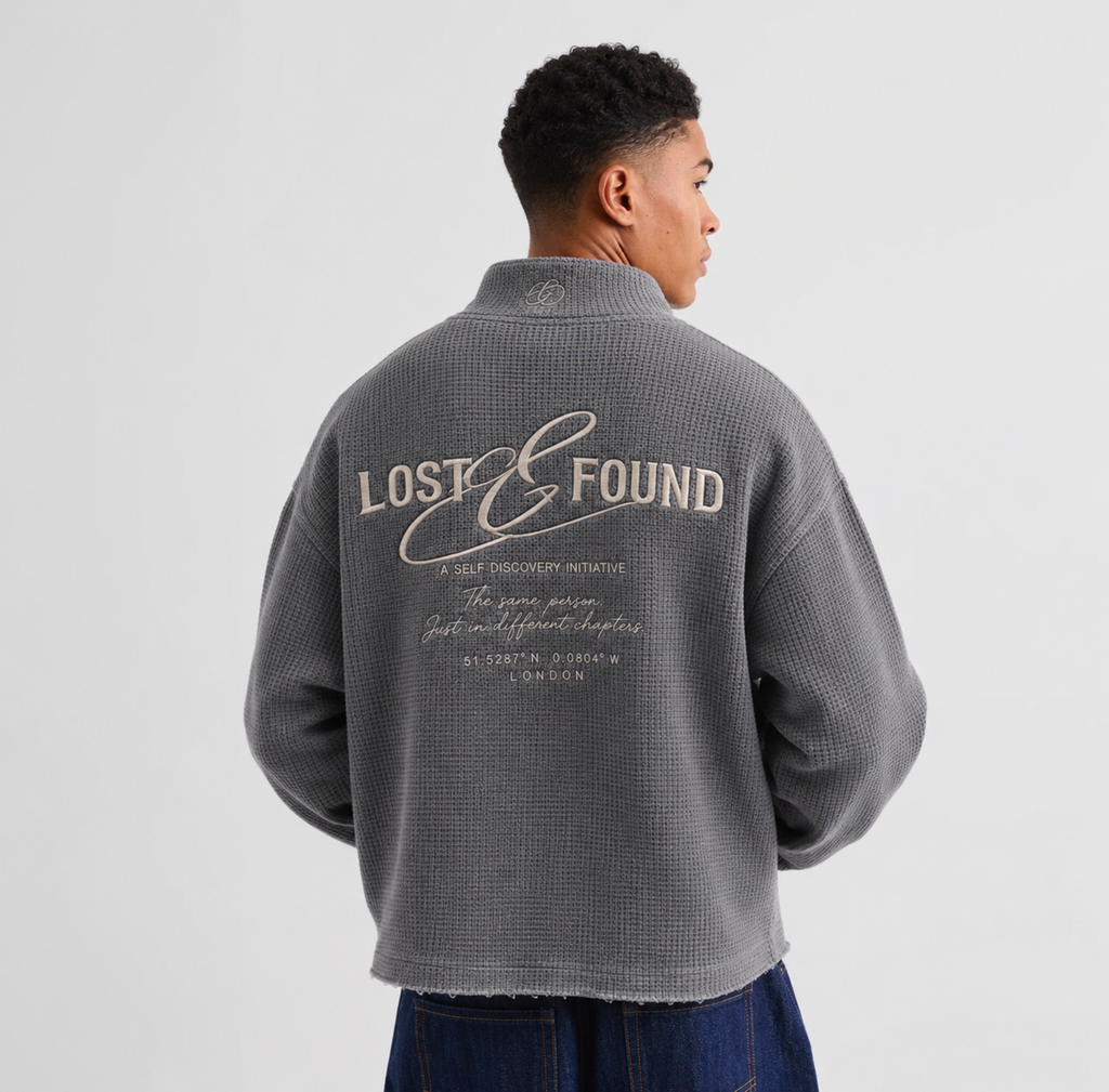Washed Waffle Mock-Neck