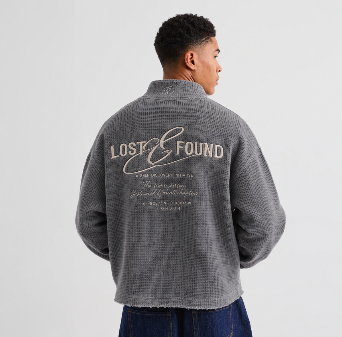 Washed Waffle Mock-Neck